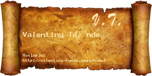 Valentiny Tünde névjegykártya